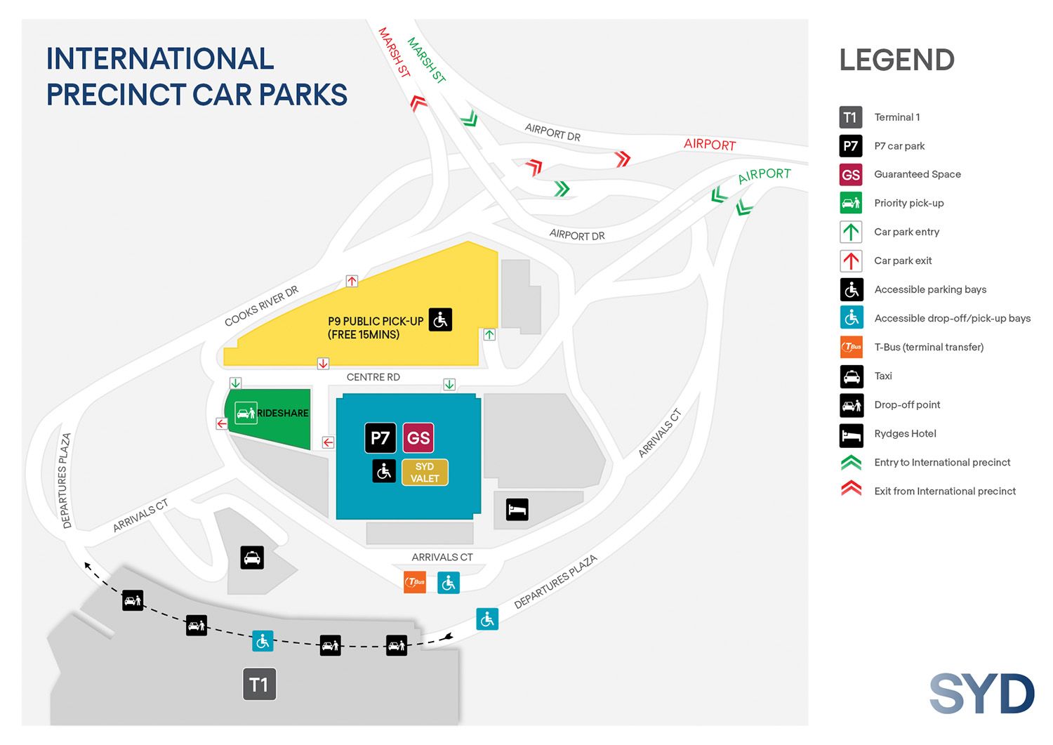 P7 Parking International Parking Sydney Airport Parking Sydney International Airport Parking Map